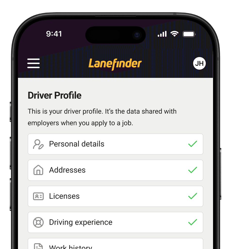 Example image for section The Lanefinder Driver Profile